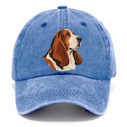Basset Hound Portrait Classic Cap – Summer Sky