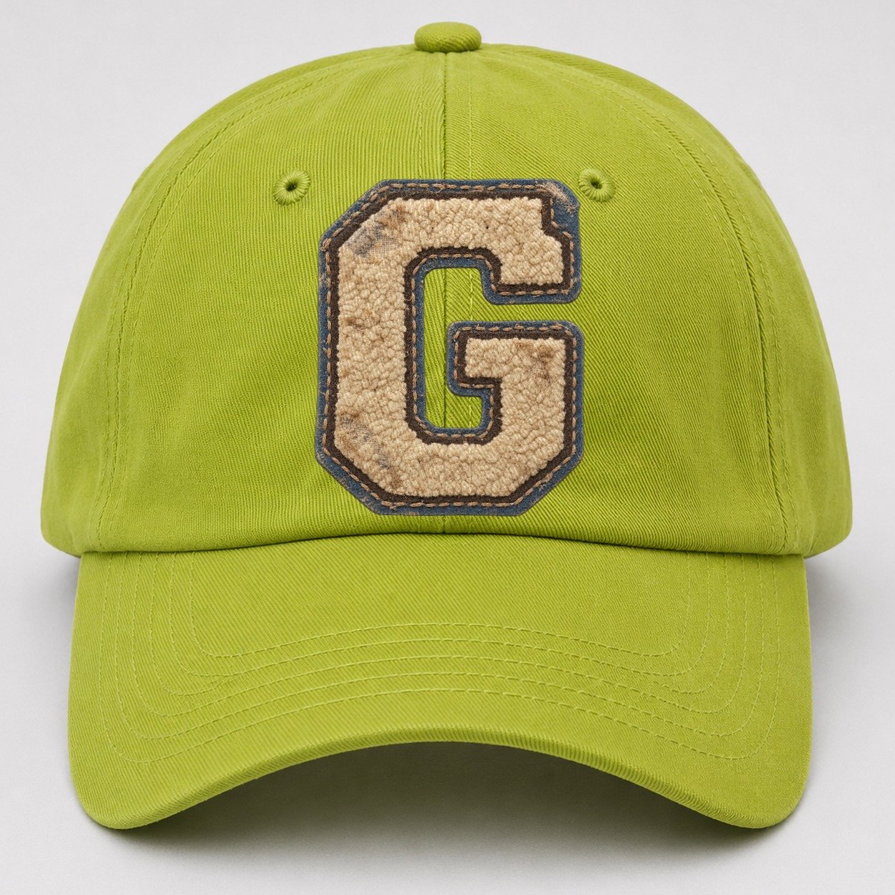 Varsity Chenille G Monogram Baseball Cap – Fluorescent Green