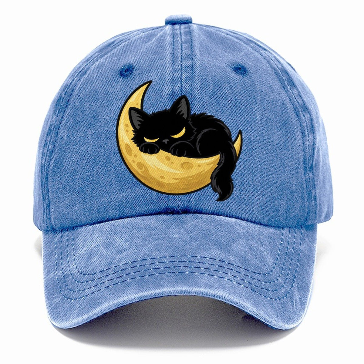Black Cat Crescent Moon Fan Favorites Classic Cap – Summer Sky