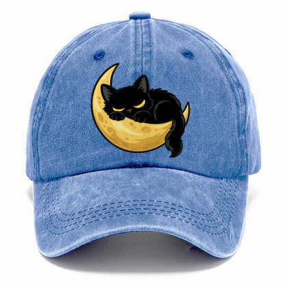 Black Cat Crescent Moon Fan Favorites Classic Cap – Summer Sky