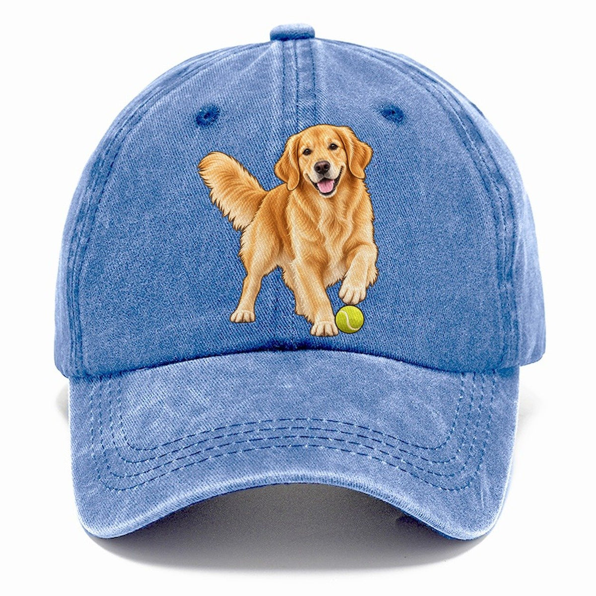 Golden Retriever with Tennis Ball Classic Cap – Summer Sky