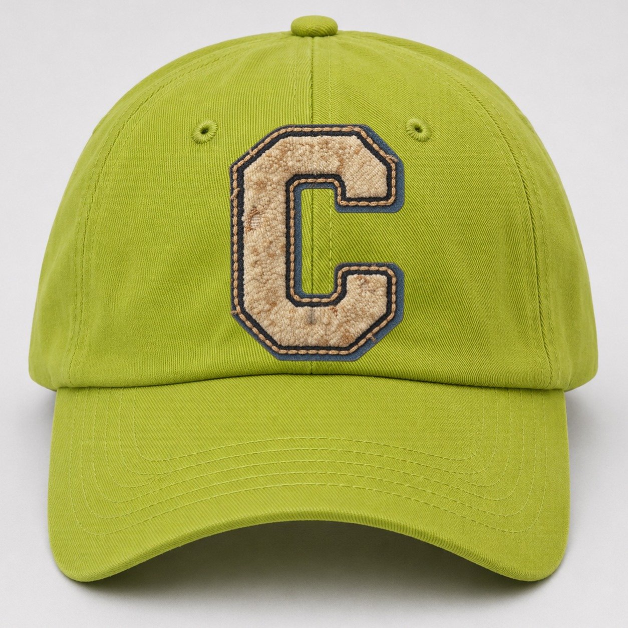 Varsity Chenille C Monogram Baseball Cap – Fluorescent Green