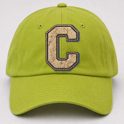 Varsity Chenille C Monogram Baseball Cap – Fluorescent Green