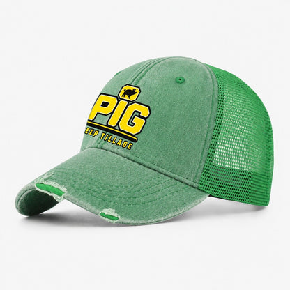 Pig Deep Tillage Heavy Duty Washed Trucker Hat – Ink Green