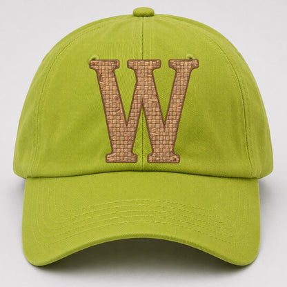 Woven Tweed W Monogram Baseball Cap – Fluorescent Green
