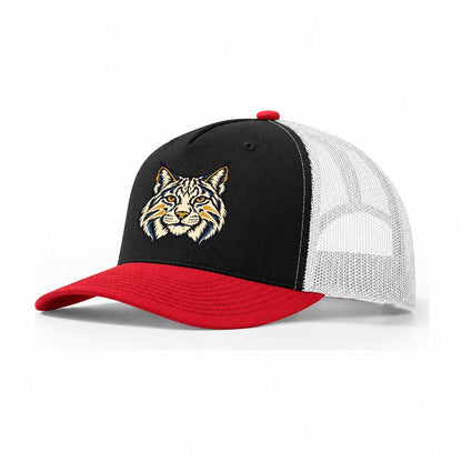 Bobcat Comet Whiskers Sundown Familiars Trucker Hat – Black Red White