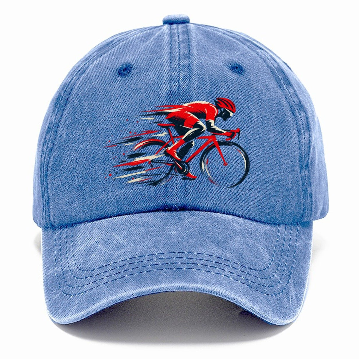 Red Cyclist Speed Lines Classic Cap – Summer Sky