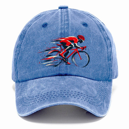 Red Cyclist Speed Lines Classic Cap – Summer Sky