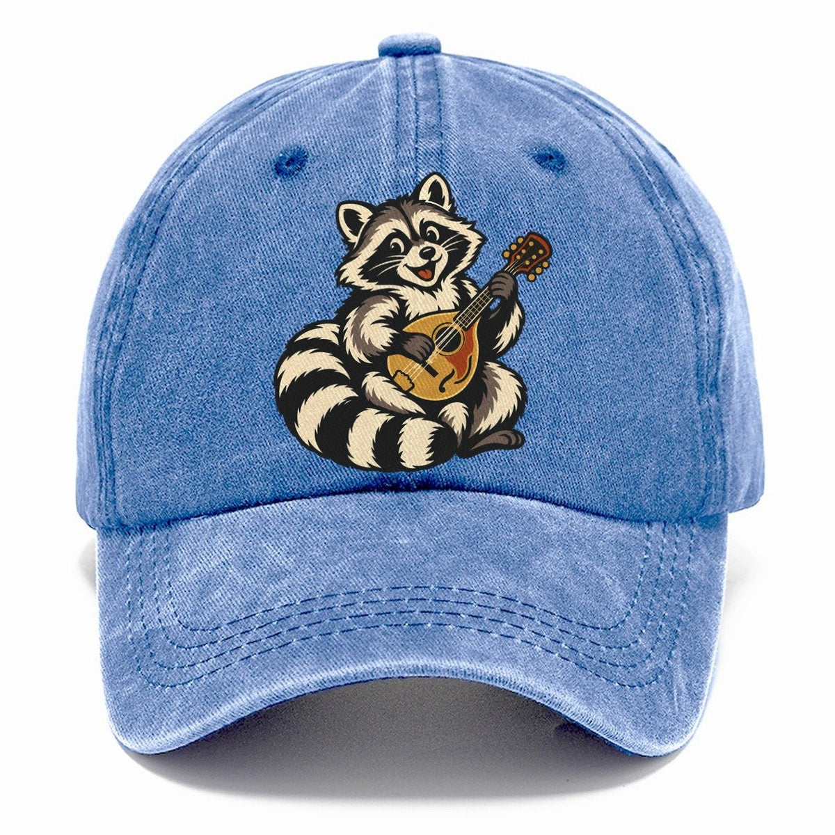 Raccoon Mandolin Picker Sundown Familiars Classic Cap – Summer Sky