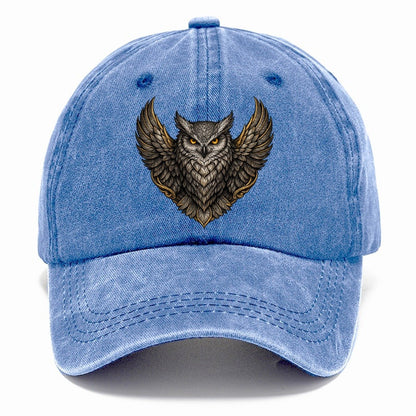 Gold-Accented Owl Crest Classic Cap – Summer Sky