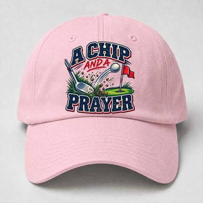 A Chip And A Prayer Golf Life Baseball Cap – Pink