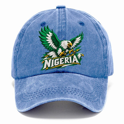 Nigeria Cut-Paper Retro Badge Classic Cap – Summer Sky