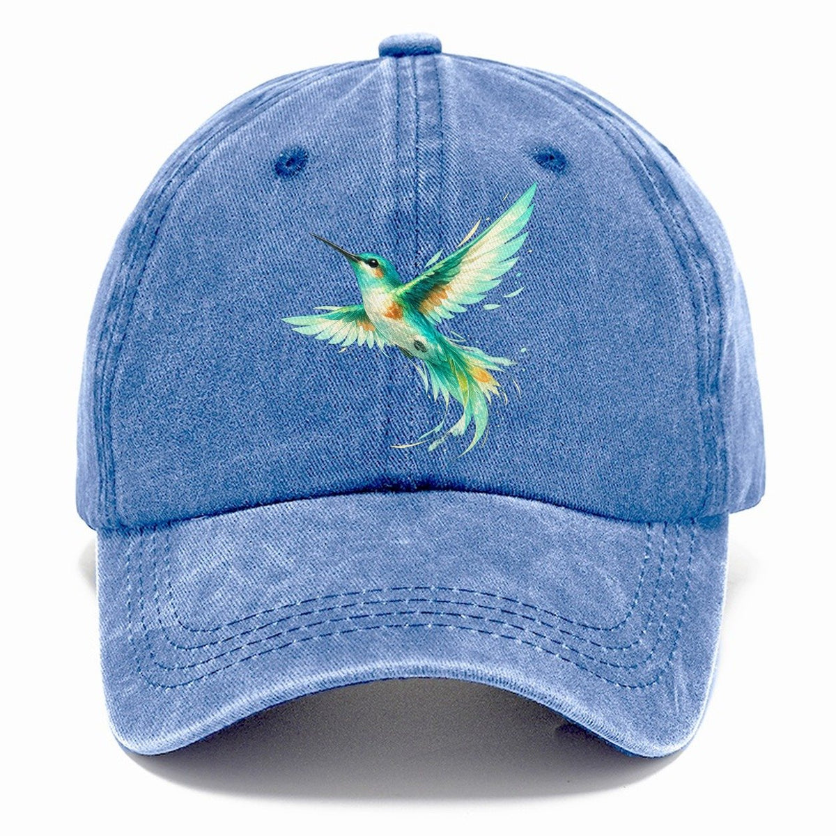 Teal Watercolor Hummingbird Classic Cap – Summer Sky
