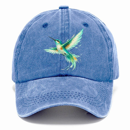 Teal Watercolor Hummingbird Classic Cap – Summer Sky