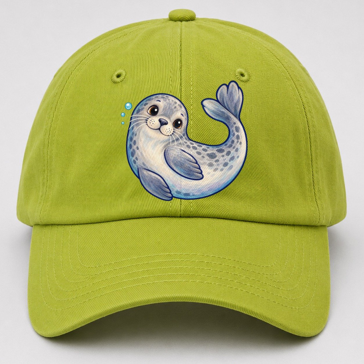 Seal Side Roll Sea Sprite Baseball Cap – Fluorescent Green