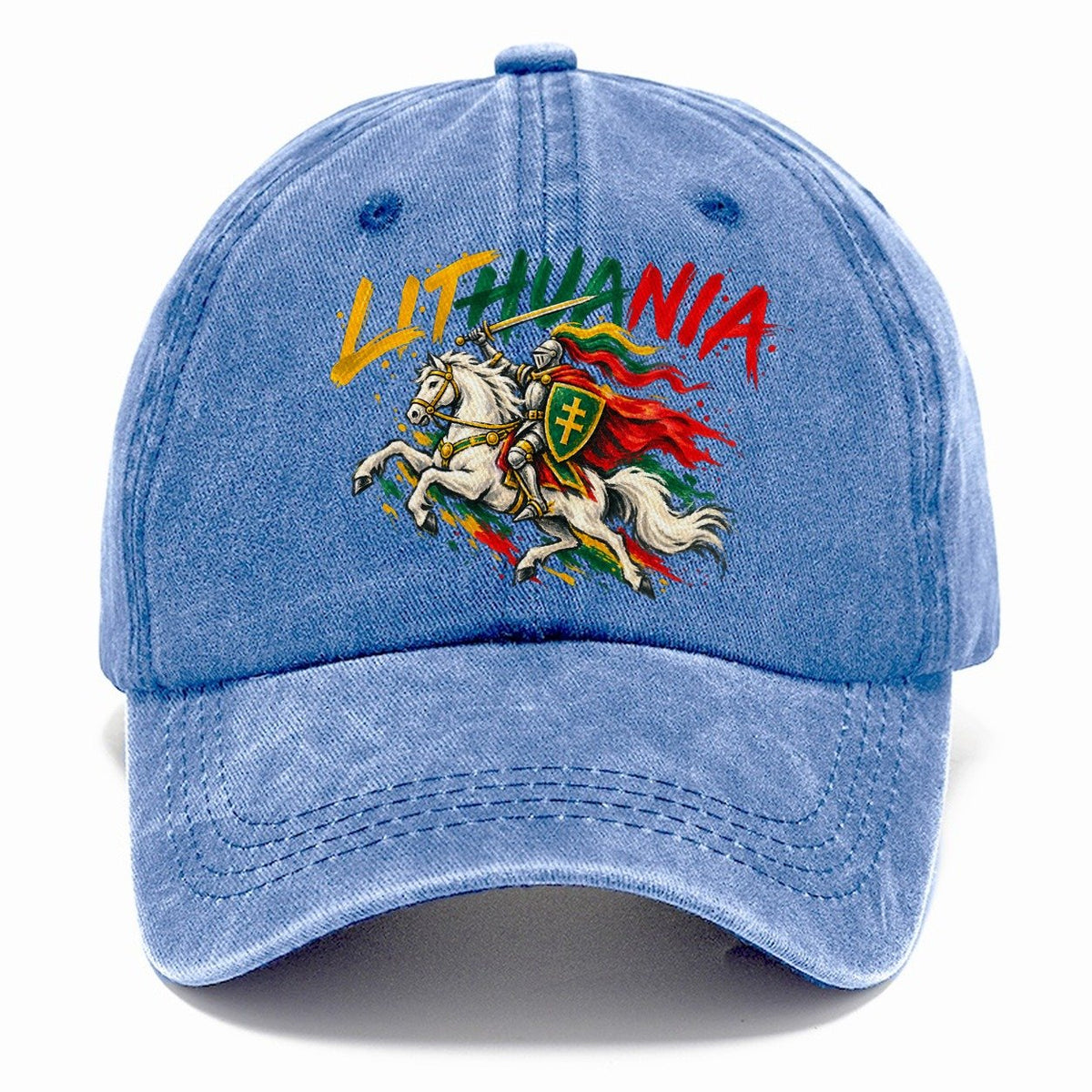 Lithuania Retro Badge Classic Cap – Summer Sky