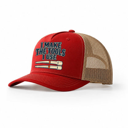 I Make The Tools I Use Blacksmithing Trucker Hat – Red Khaki