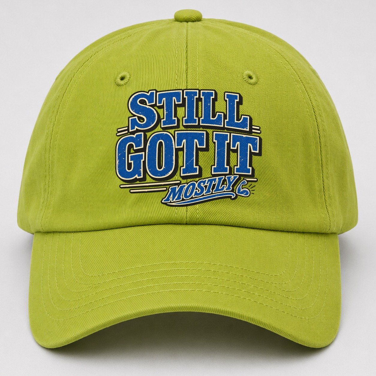 Still Got It Mostly American Wit Baseball Cap – Fluorescent Green