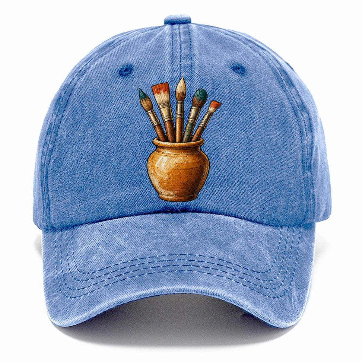 Paintbrush Jar In Ochre Pastimes Companions Classic Cap – Summer Sky