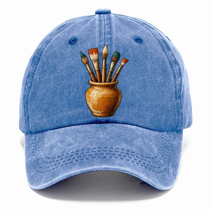 Paintbrush Jar In Ochre Pastimes Companions Classic Cap – Summer Sky