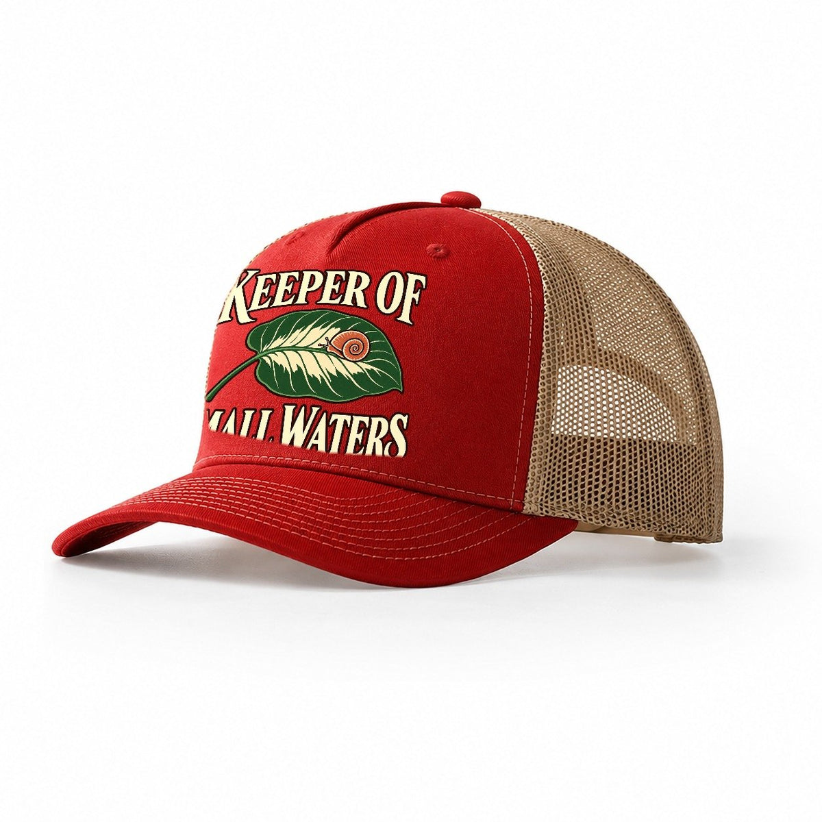 Keeper Of Small Waters Aquarium Keeping Trucker Hat – Red Khaki