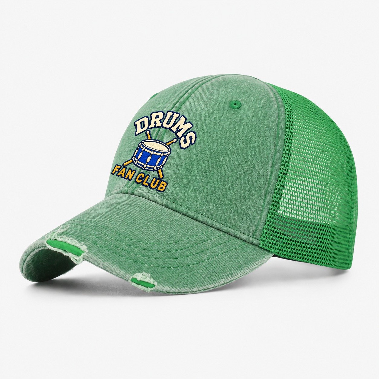 Drums Fan Club Washed Trucker Hat – Ink Green