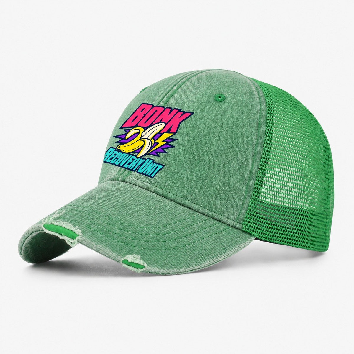 Bonk Recovery Unit 90S Running Clubs Washed Trucker Hat – Ink Green