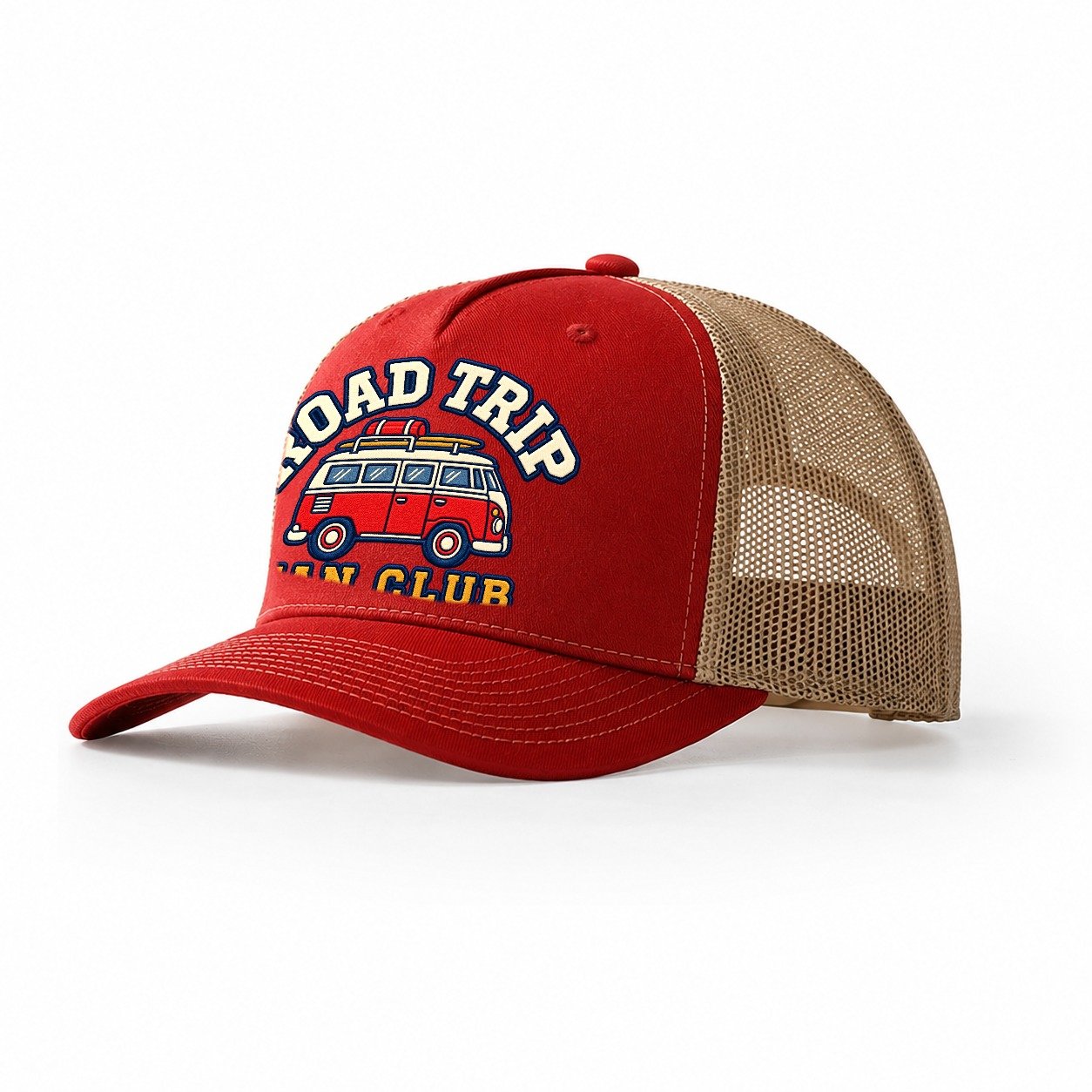 Road Trip Fan Club Trucker Hat – Red Khaki
