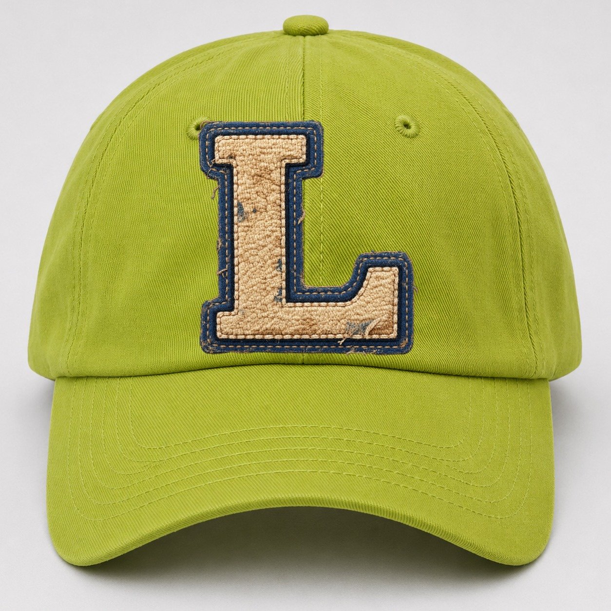 Varsity Chenille L Monogram Baseball Cap – Fluorescent Green
