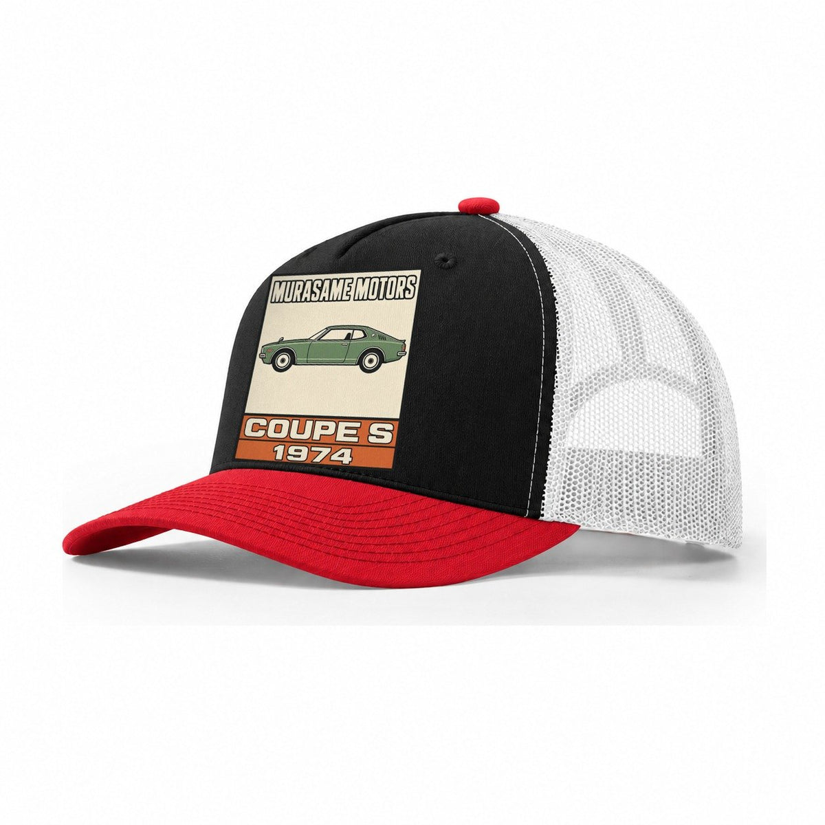 Murasame Coupe S Showa Speed Plates Trucker Hat – Black Red White