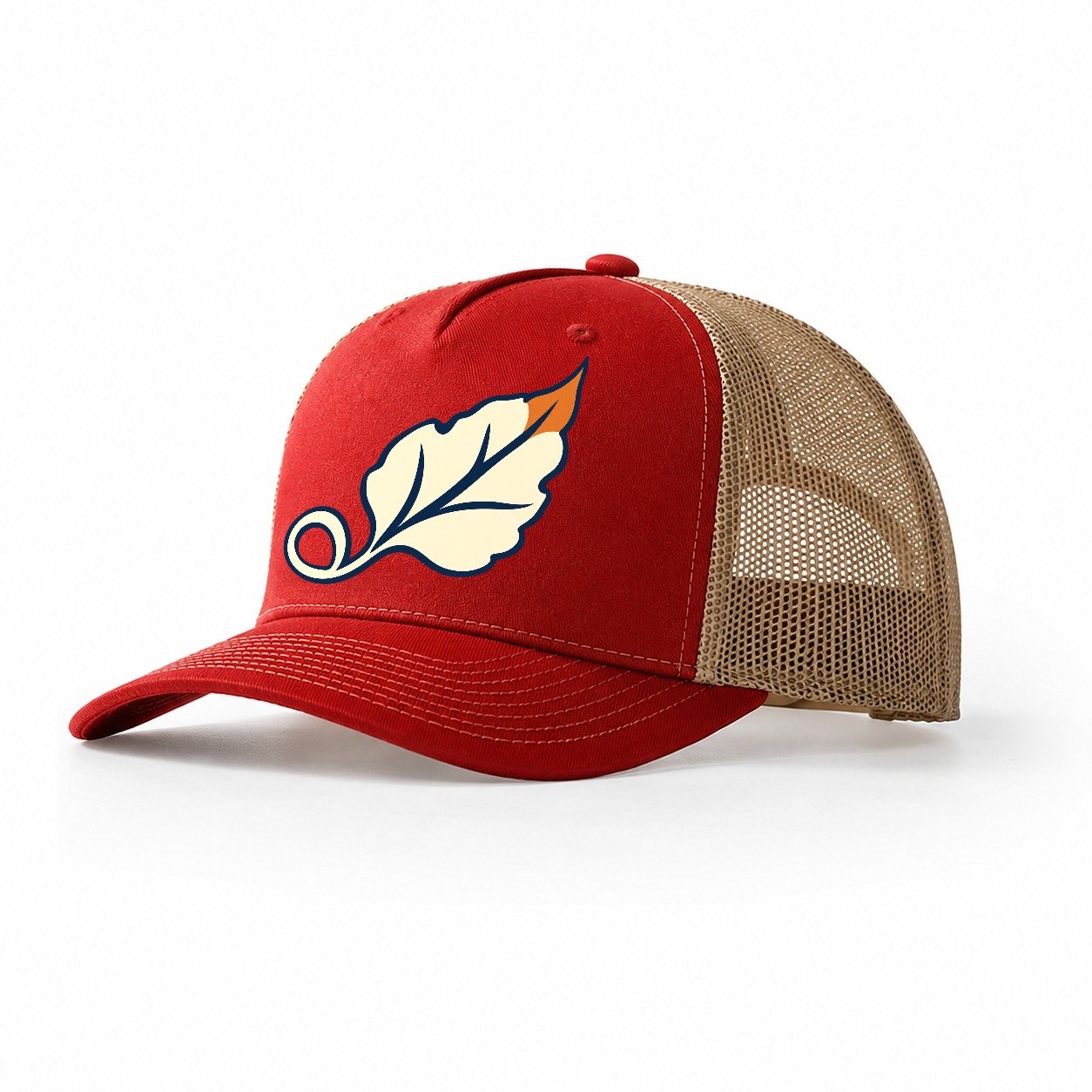 Forged Leaf Blacksmithing Trucker Hat – Red Khaki