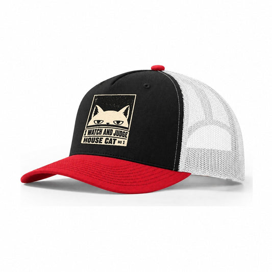 I Watch And Judge Neko Says No Trucker Hat – Black Red White