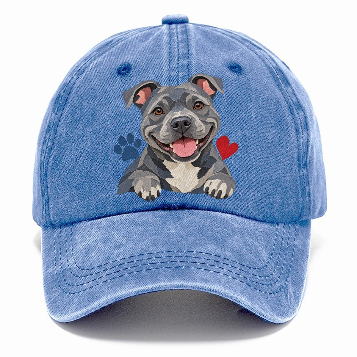 Cut-Paper Staffy Blue Velvet Companions Classic Cap – Summer Sky
