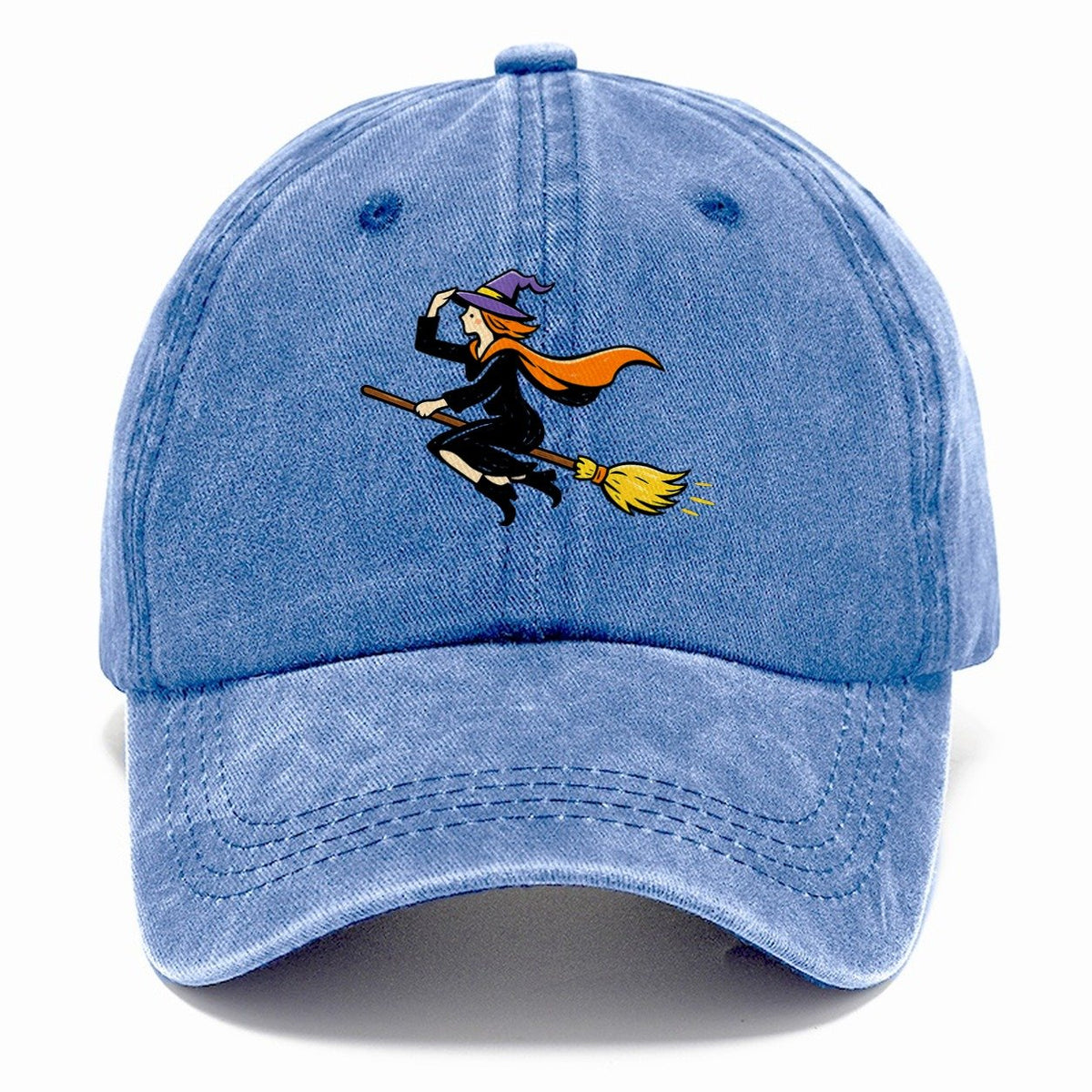 Flying Witch on Broomstick Classic Cap – Summer Sky