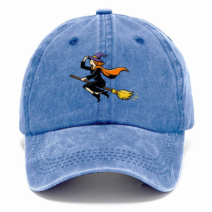 Flying Witch on Broomstick Classic Cap – Summer Sky