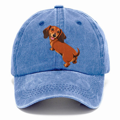 Happy Dachshund Looking Back Classic Cap – Summer Sky