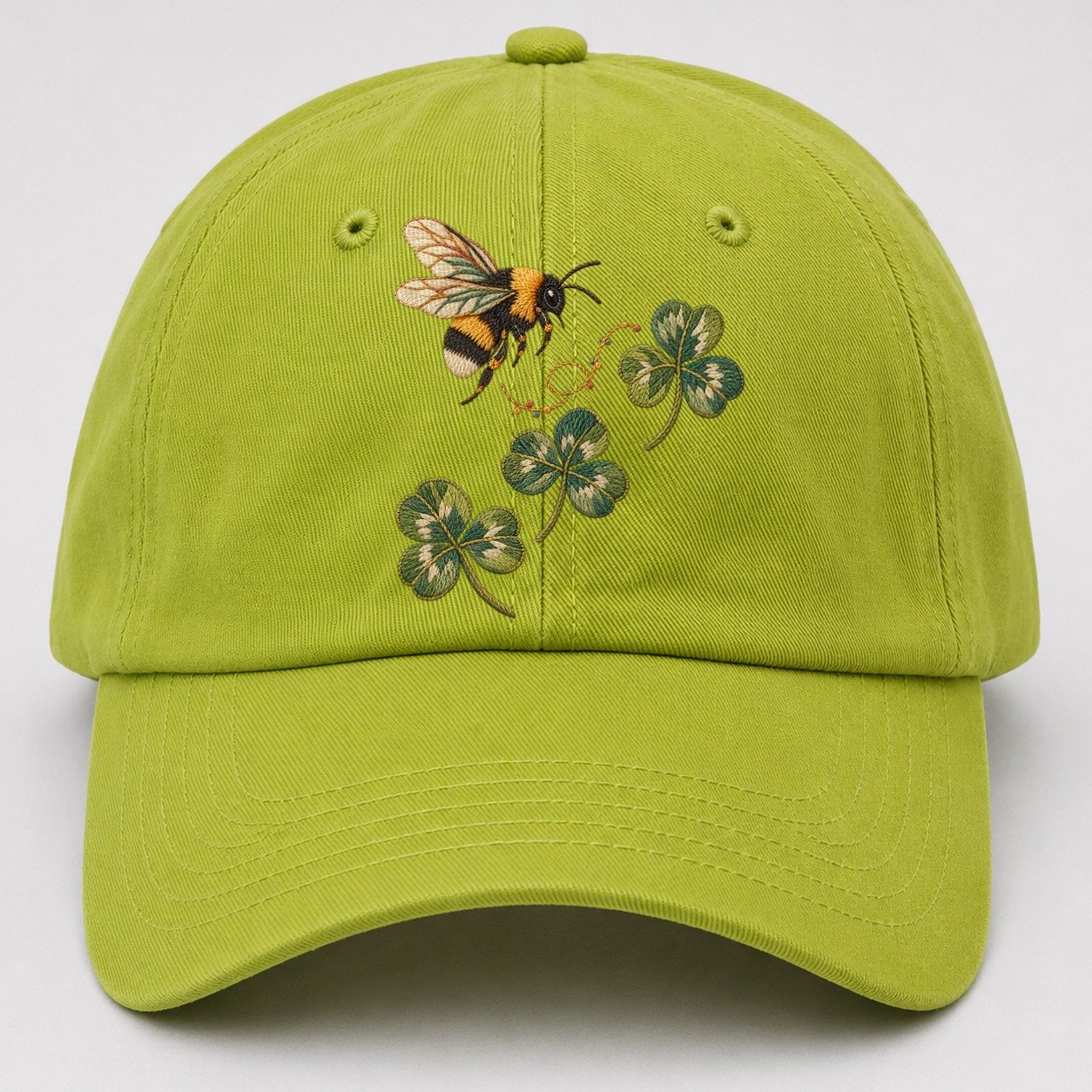 Bumblebee Three Clover Rise Gentle Wild Baseball Cap – Fluorescent Green