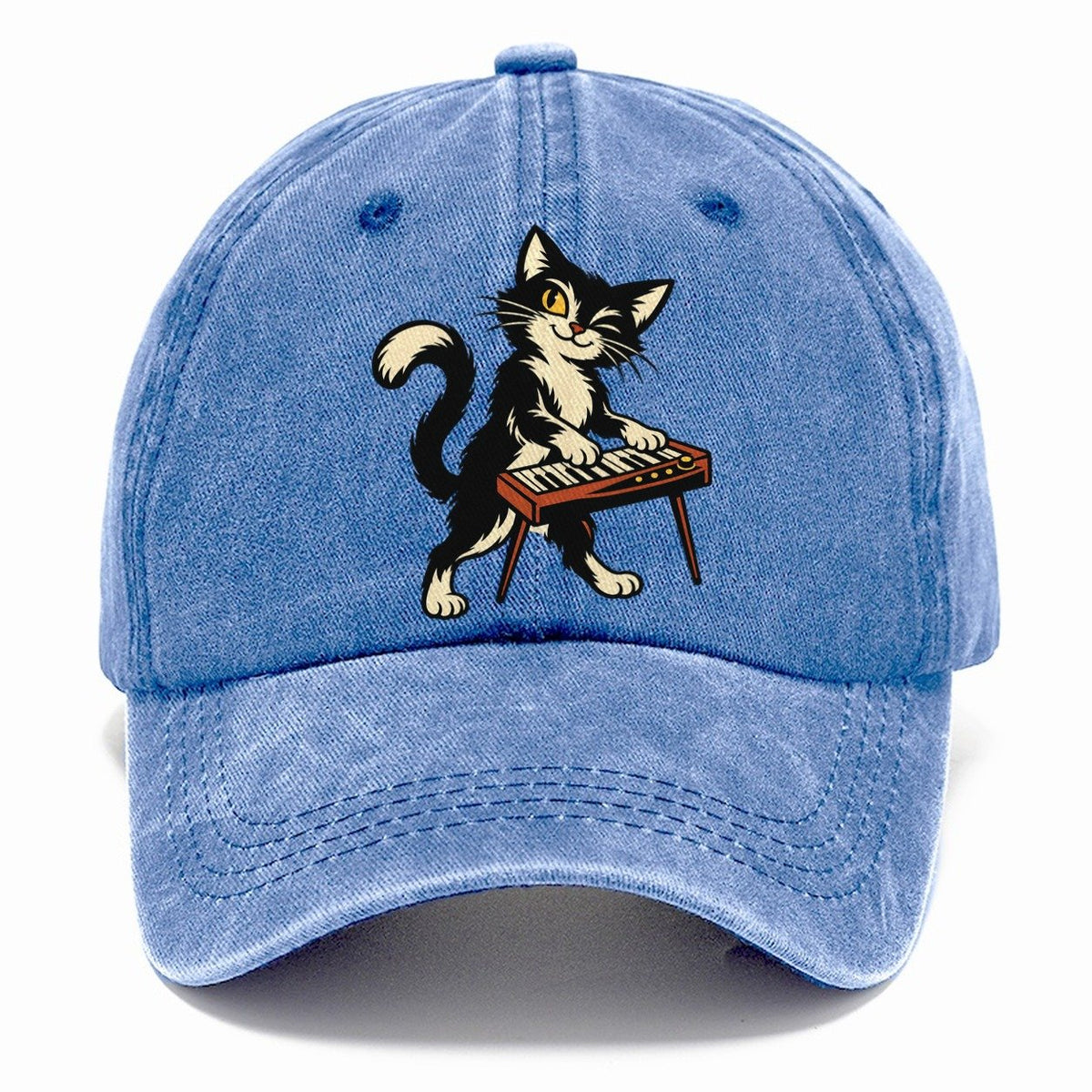 Black Cat Night Pianist Sundown Familiars Classic Cap – Summer Sky