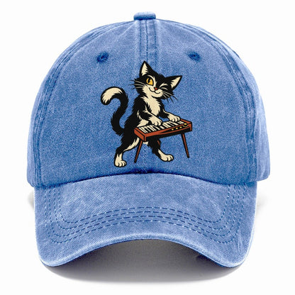Black Cat Night Pianist Sundown Familiars Classic Cap – Summer Sky