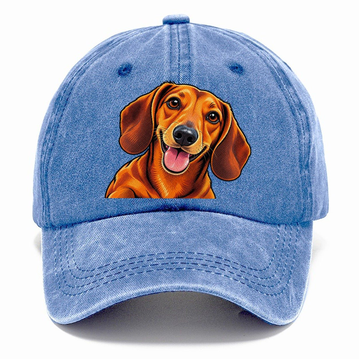 Happy Dachshund Portrait Classic Cap – Summer Sky