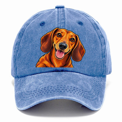 Happy Dachshund Portrait Classic Cap – Summer Sky