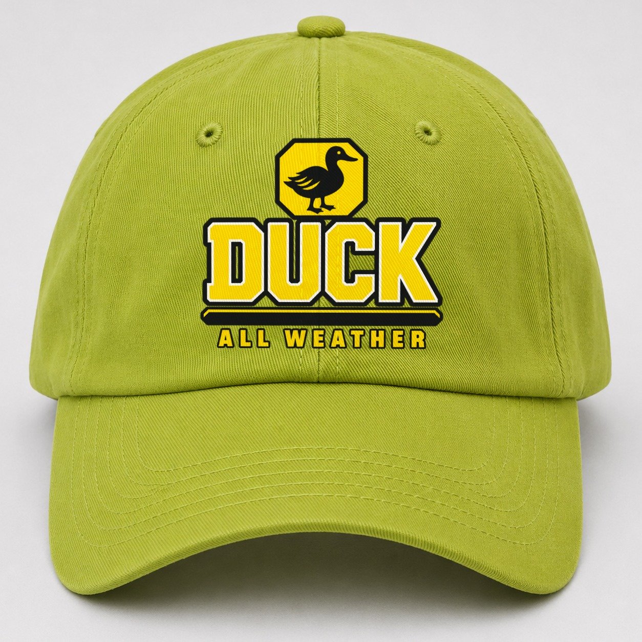 Duck All Weather Heavy Duty Baseball Cap – Fluorescent Green