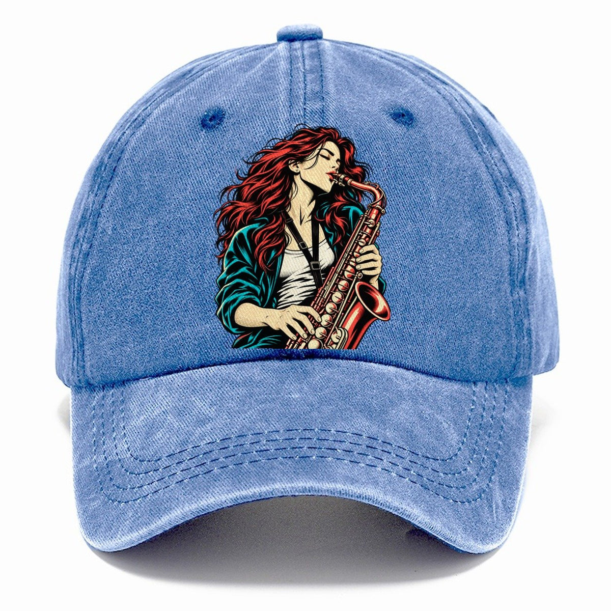 Red-Haired Saxophonist Classic Cap – Summer Sky