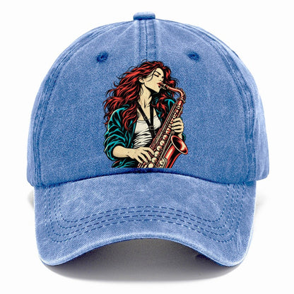 Red-Haired Saxophonist Classic Cap – Summer Sky