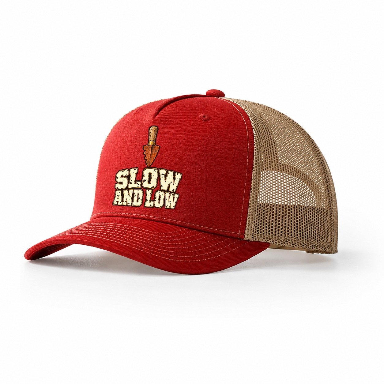 Slow And Low Treasure Hunting Trucker Hat – Red Khaki