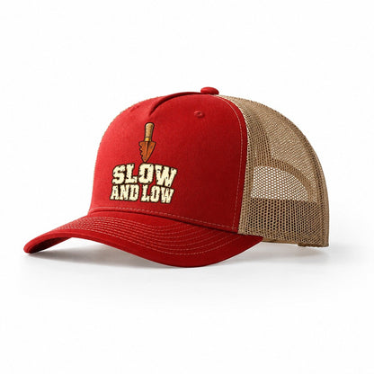Slow And Low Treasure Hunting Trucker Hat – Red Khaki