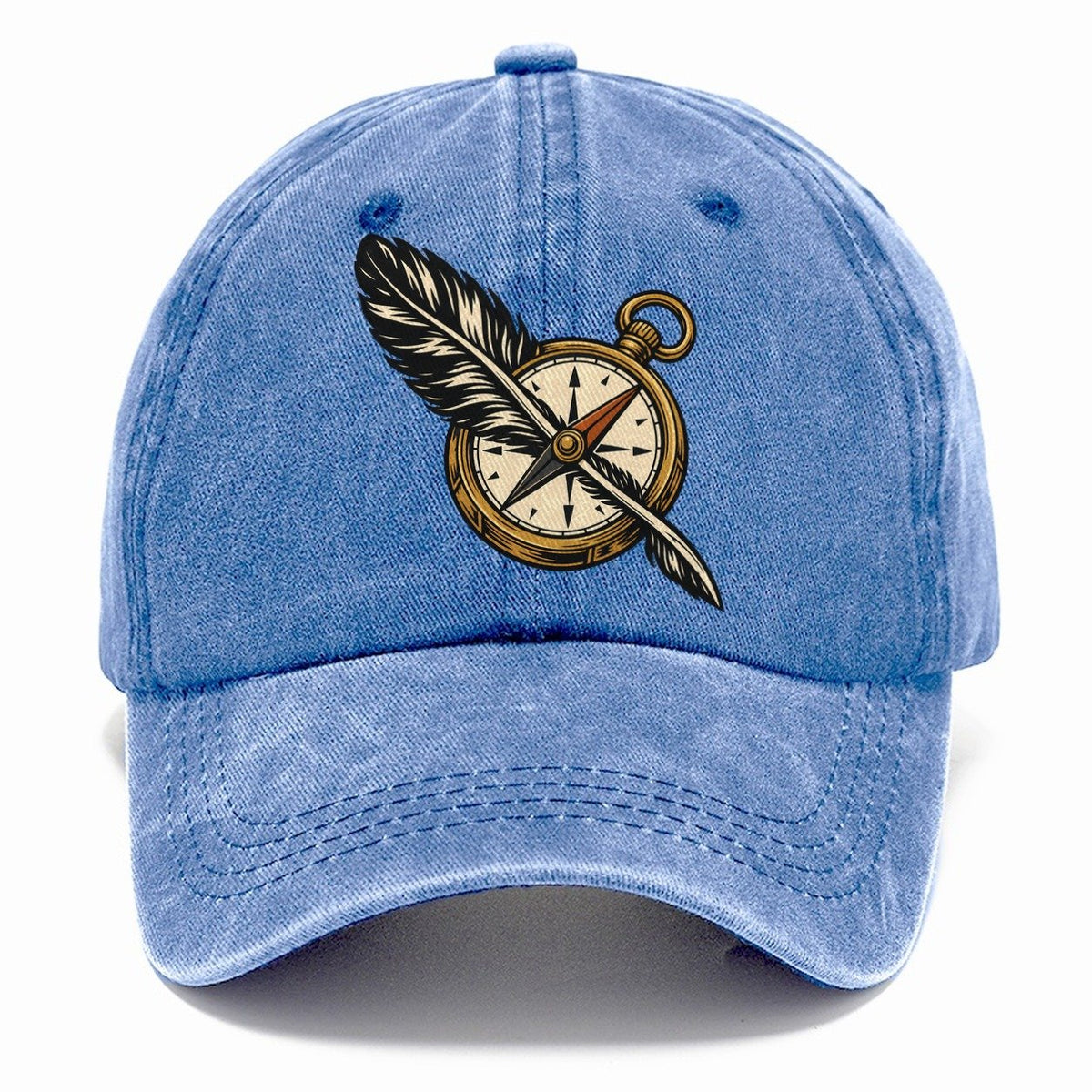 Raven Feather Compass Sundown Familiars Classic Cap – Summer Sky