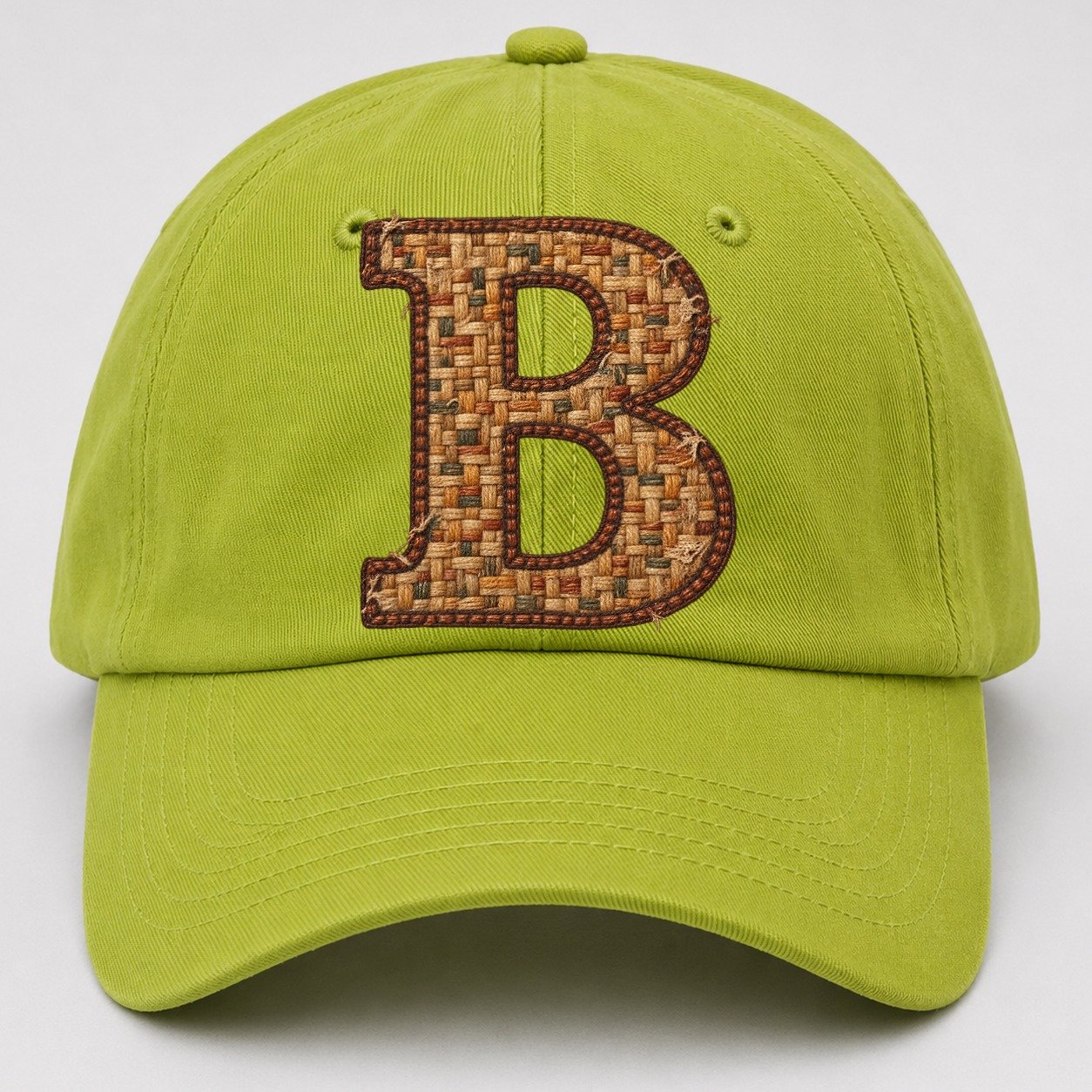 Woven Tweed B Monogram Baseball Cap – Fluorescent Green