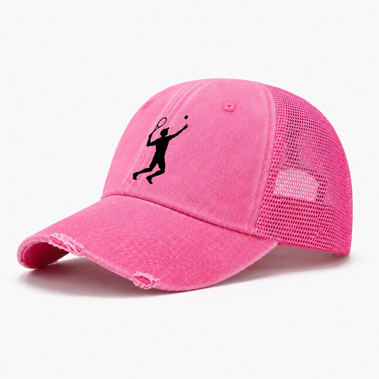 Tennis Player Powerful Serve Washed Trucker Hat – Rose