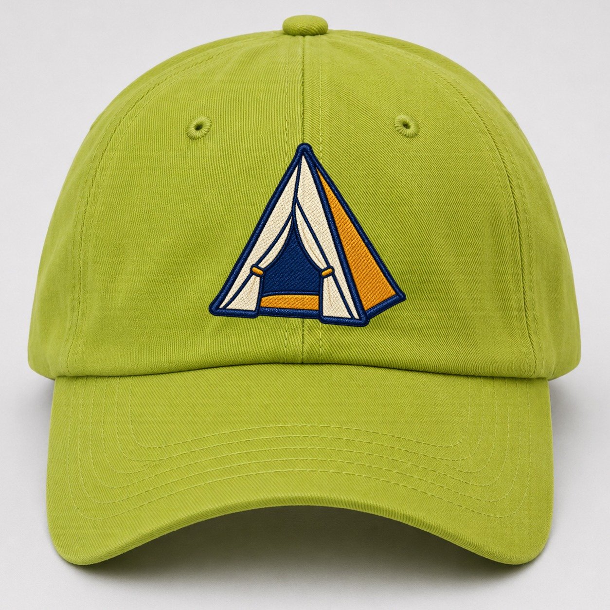 Dome Camping Tent Tiny Solo Marks Baseball Cap – Fluorescent Green